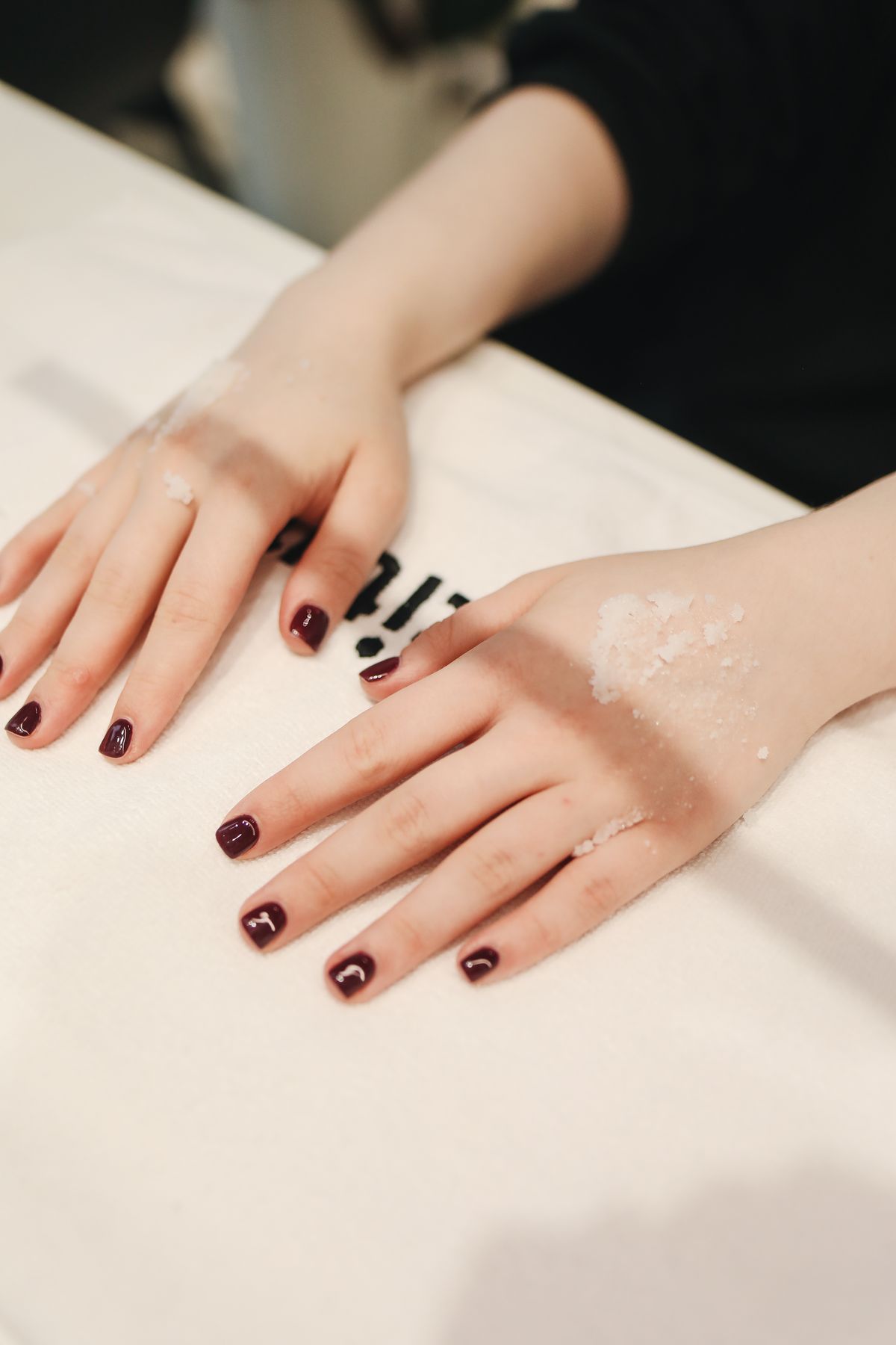 Burgundy gel manicure